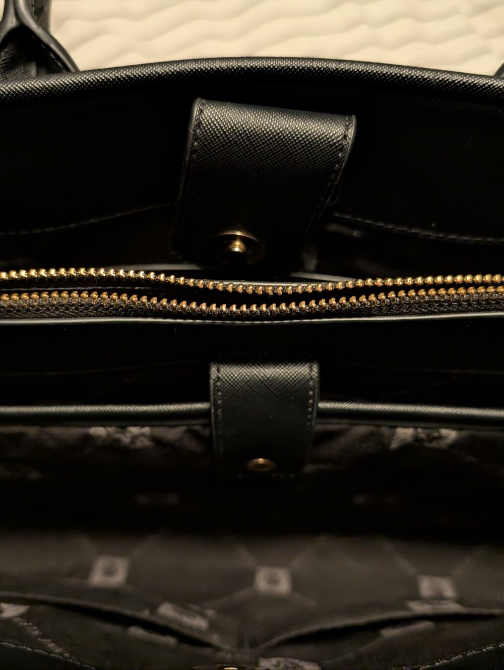 Anne Klein Black Structured Tote with Top Handles - Picture 12 of 12